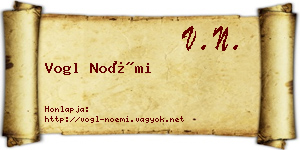 Vogl Noémi névjegykártya