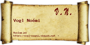 Vogl Noémi névjegykártya